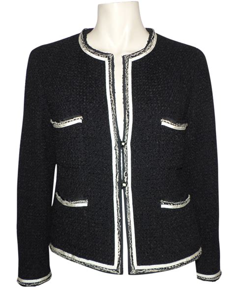 veste noire femme style chanel|chanel veste.